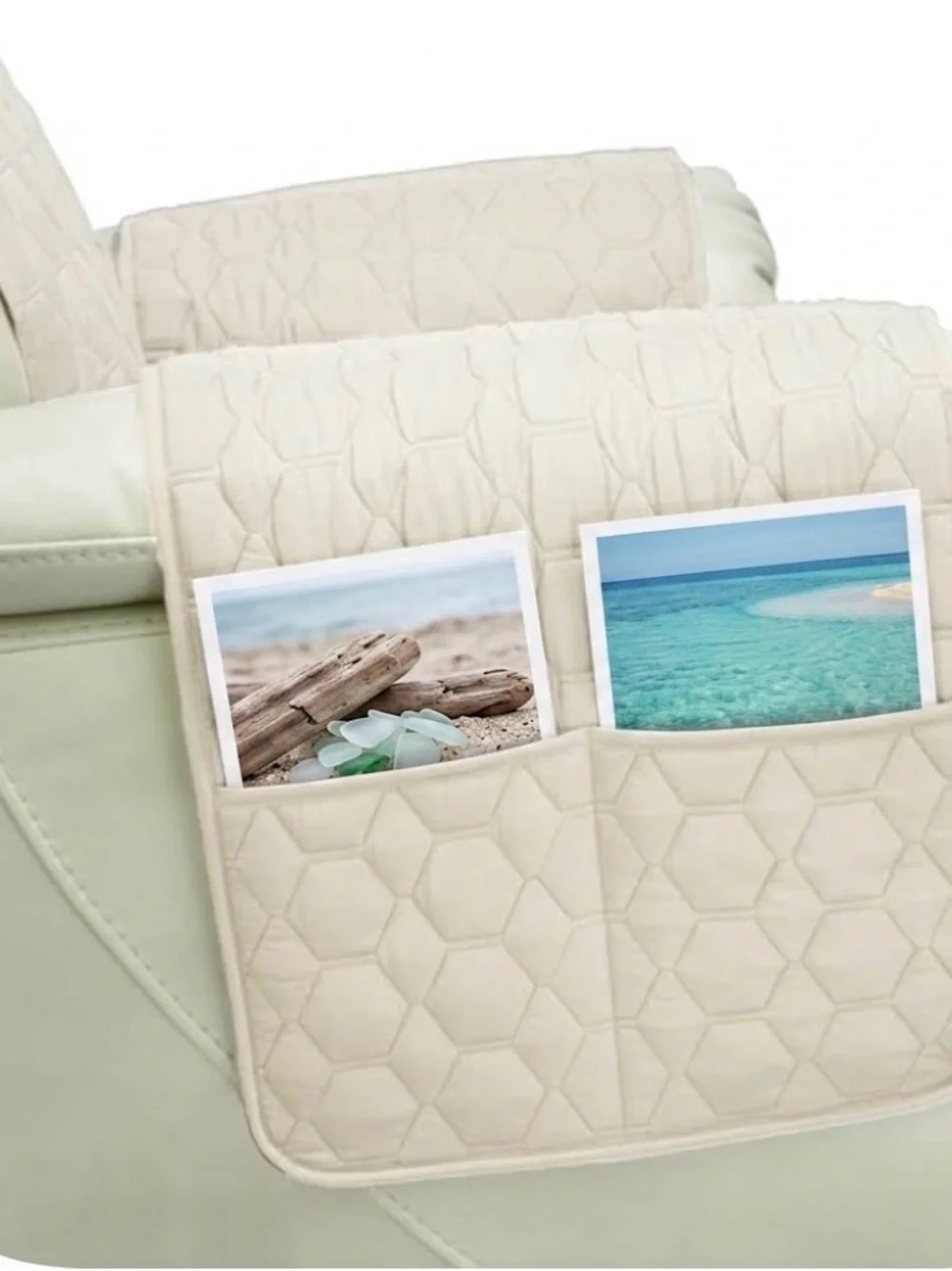 Neutral Cream Quilted Recliner Protector